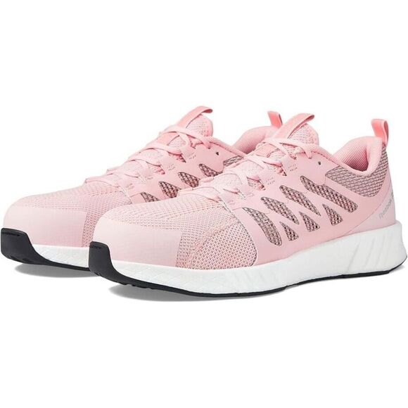 Reebok Work Fusion Flexweave RB349 Women 8.5 Pink EH Composite Toe Shoes KHD1085 - Picture 1 of 10
